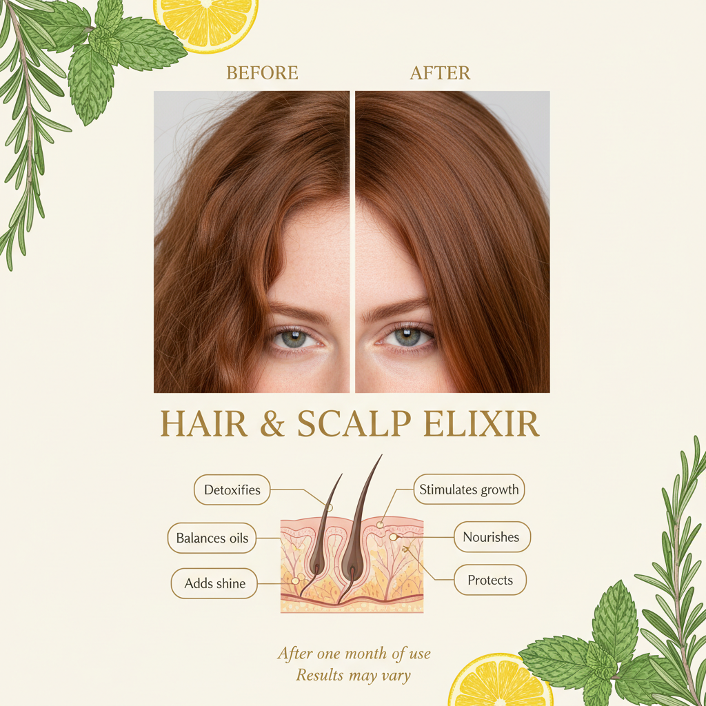 Hair & Scalp Elixir Before and After